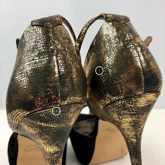 Sam Edelman 'Marina' Gold Flecked Peep-Toe Pump - Picture 16 of 16